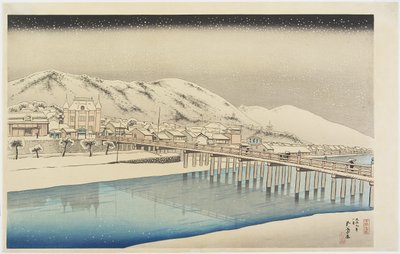 El gran puente de Sanjo en Kioto, enero de 1920 de Goyo Hashiguchi