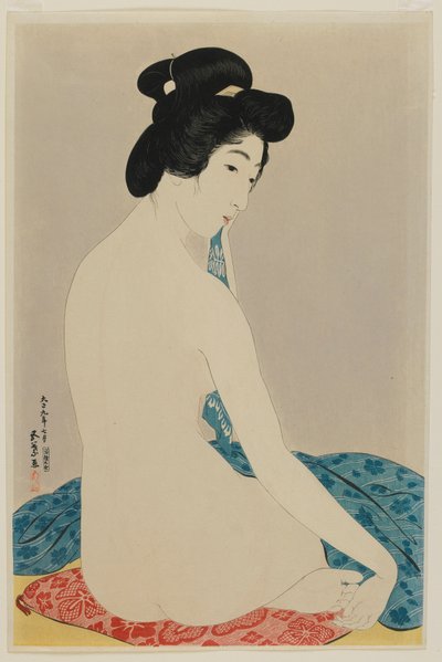 Mujer después de un baño, era Taisho, julio 1920 de Goyo Hashiguchi