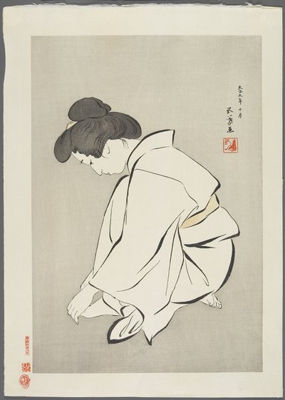 Mujer cortándose las uñas de los pies, después de 1929 de Goyo Hashiguchi