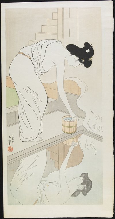 Mujer en las aguas termales, después de 1929 de Goyo Hashiguchi