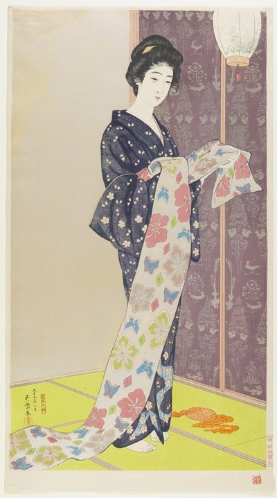 Mujer en Kimono de Verano, agosto de 1920 de Goyo Hashiguchi
