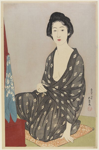 Mujer en bata de verano, junio de 1920 de Goyo Hashiguchi