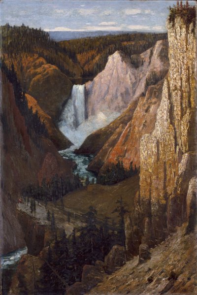 Vista de las cataratas inferiores, Gran Cañón de Yellowstone, 1890 de Grafton Tyler Brown