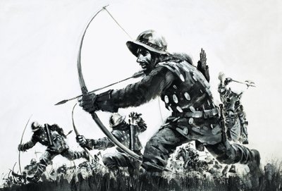 Arqueros en la batalla de Bannockburn de Graham Coton