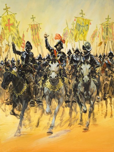Conquistadores españoles (gouache sobre papel) de Graham Coton
