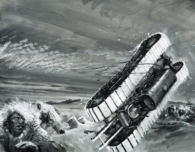 Los vientos de la Commonwealth Bay soplan sobre un tractor de nieve de Graham Coton