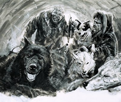 Vilhjalmar Stefansson descubrió esquimales rubios (gouache sobre papel) de Graham Coton