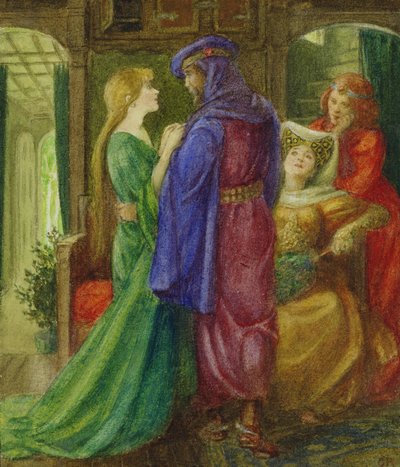 La Bella y la Bestia (acuarela con color de la carrocería sobre papel) de Graham Robertson