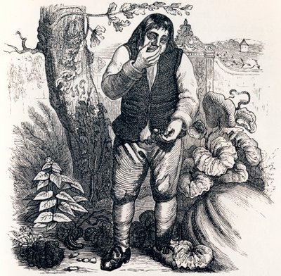 La bellota y la calabaza (Le gland et la citrouille) - Fábulas de La Fontaine de Grandville