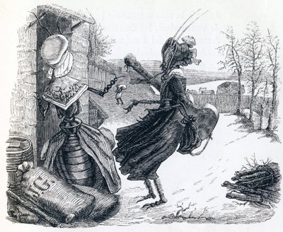 La cigarra y la hormiga - Fábulas de La Fontaine de Grandville