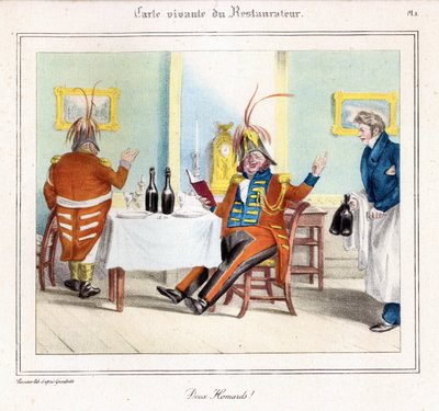 El Mapa Viviente del Restaurador: ¡Dos Langostas! 1831-32 (litografía) de Grandville