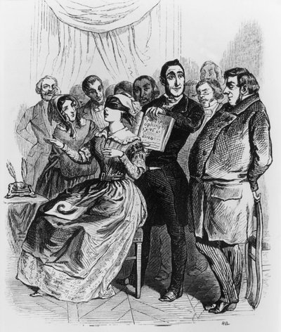 Ciego público clarividente commwalker Sujeto que ve la hora a través del estómago y lee a través de la columna vertebral. de Grandville (1803 47)