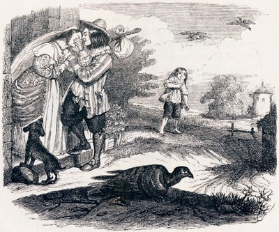 Los dos palomos - Fábulas de La Fontaine de Grandville