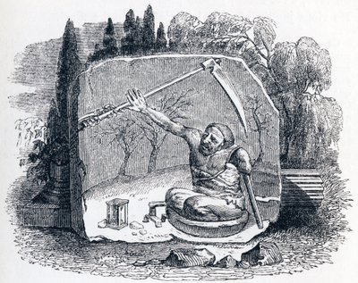 La muerte y el desgraciado - Fábulas de La Fontaine de Grandville