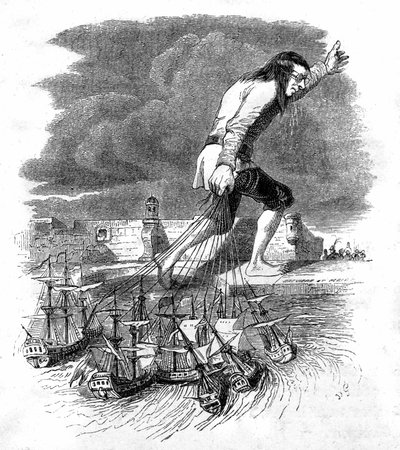 Ilustración de "Los viajes de Gulliver" de Jonathan Swift de Grandville (1803 47)