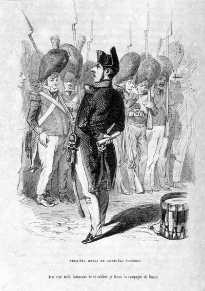 Jerome Paturot en Napoleón con la ambición de conquistar Rusia. En “Jérôme Paturot en busca de una posición social” de Louis Reybaud de Grandville