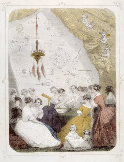 Damas estudiando astronomía - por Grandville de Grandville