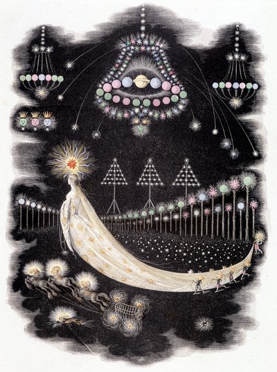 Peregrinaciones de un cometa (grabado por Grandville, finales del siglo XIX) de Grandville