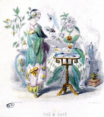 Té y café - alegoría por Grandville de Grandville