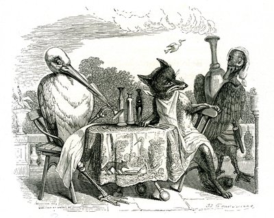 El Zorro y la Cigüeña, ilustración de 