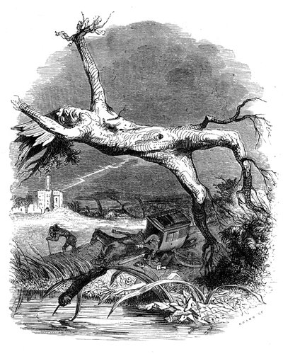 El roble y la caña: la fábula de La Fontaine de Grandville (1803 47)