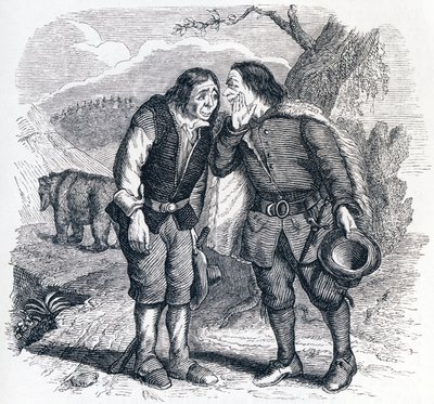 El oso y los dos amigos - Fábulas de La Fontaine de Grandville