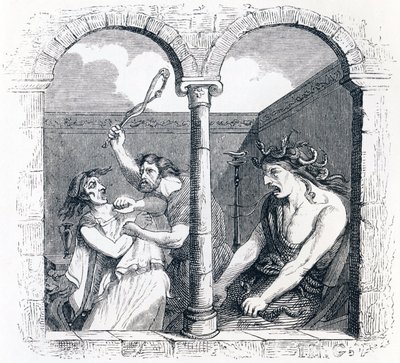 La discordia - Fábulas de La Fontaine de Grandville