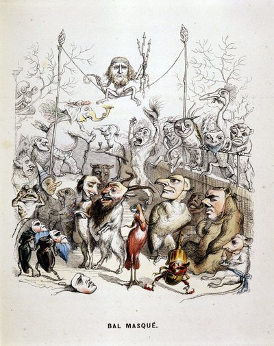 El baile de máscaras de los animales - por Grandville de Grandville