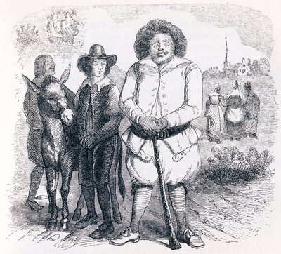 El molinero, su hijo y el burro - Fábulas de La Fontaine de Grandville