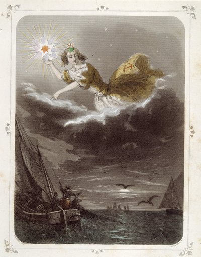 Las estrellas: Mujer representando "The star of the sailor" - por Grandville de Grandville