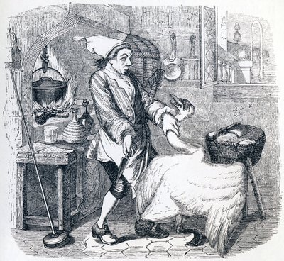 El cisne y el cocinero - Fábulas de La Fontaine de Grandville