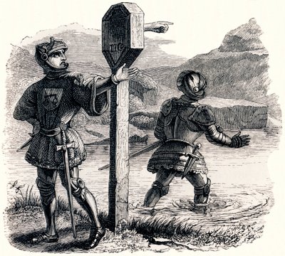 Los dos aventureros y el talismán (Les deux aventuriers et le talisman) - Fábulas de La Fontaine de Grandville