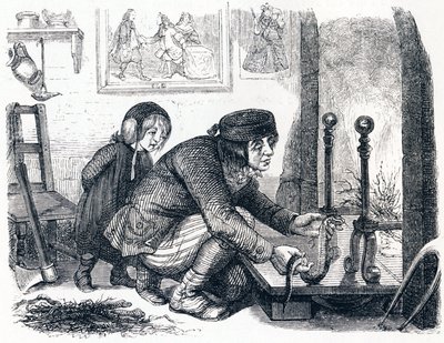 El aldeano y la serpiente - Fábulas de La Fontaine de Grandville