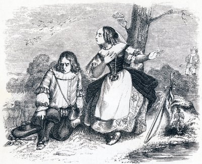 Tircis y Amarante - Fábulas de La Fontaine de Grandville