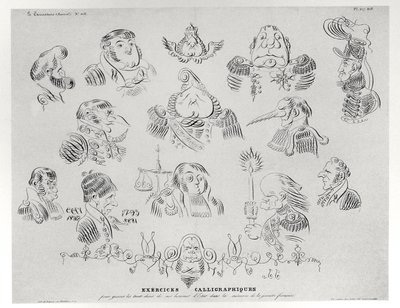Ejercicios caligráficos, 1832 de Grandville