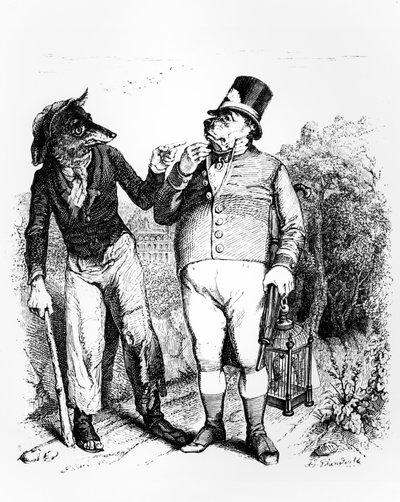 El perro y el lobo, ilustración para 