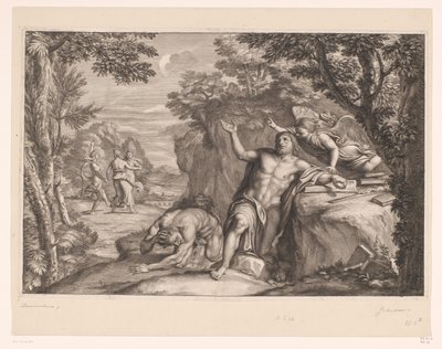Tentación de Jerónimo en el desierto de Gérard Audran