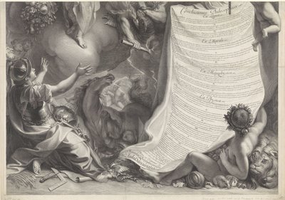 Alegoría del poder de Luis XIV de Gérard Edelinck