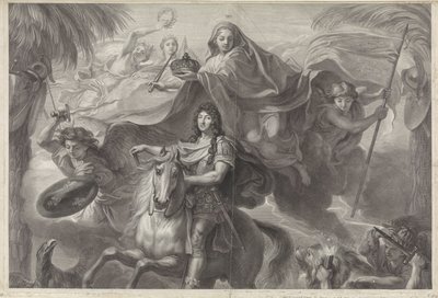 Retrato ecuestre alegórico de Luis XIV, rey de Francia de Gérard Edelinck