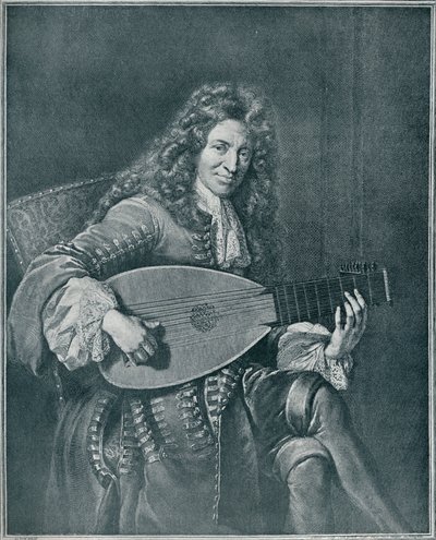 Charles Mouton, c1626-1710. Laudista y compositor de laúd francés, 1909 de Gérard Edelinck