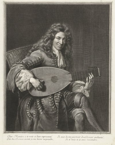 Retrato del Compositor Charles Mouton (c.1626-1710) de Gérard Edelinck