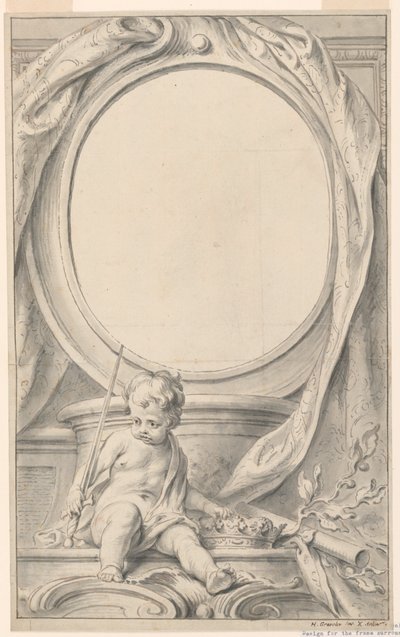 Diseño para el marco que rodea el retrato de William Russell, primer duque de Bedford de Gravelot