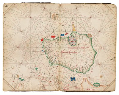 El mapa separado más antiguo conocido de la isla de Irlanda, Atlas Portolan de Grazioso Benincasa