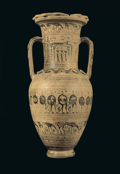 Ánfora ática, Período Geométrico Tardío II B (720-700 a.C.) de Greek