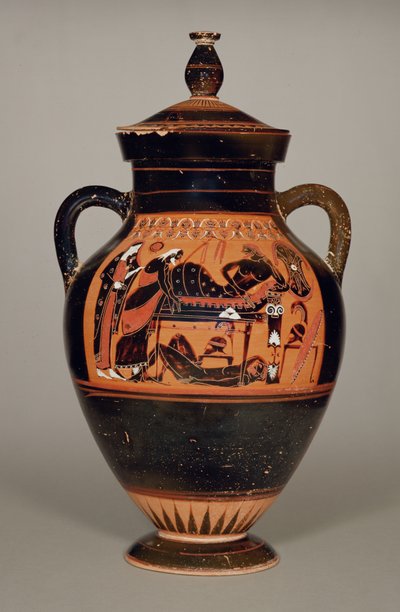 Ánfora de Vientre representando a Príamo y Aquiles, c.550 a.C. de Greek