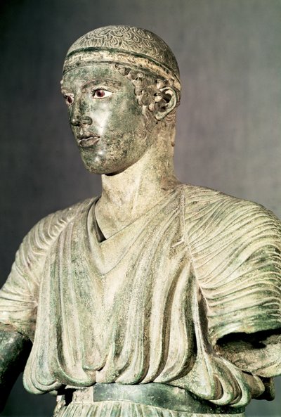 (Detalle) del Auriga de Delfos, c.470 a.C. de Greek