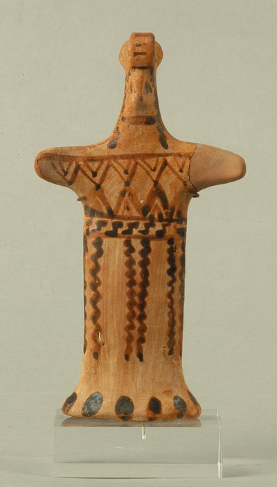 Figurilla de una mujer de pie, taller Beocio, Período Arcaico de Greek