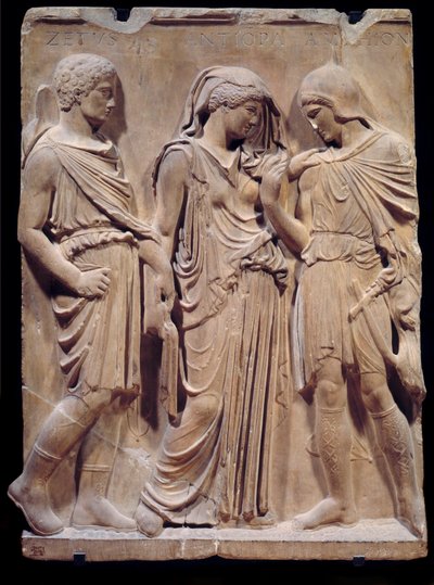 Antigüedad griega: la despedida de Orfeo a Eurídice que Hermes está preparado para llevar de vuelta al infierno de Greek