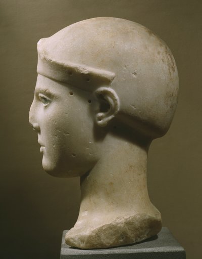 Cabeza de Atenea con casco, de Egina, c.470-460 a.C. de Greek