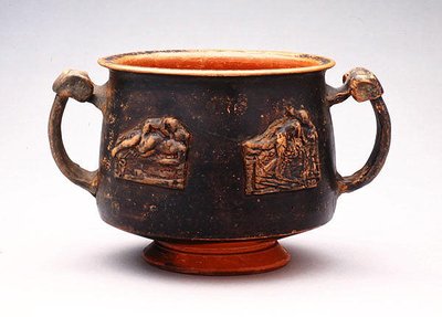 Kantharos con relieve, encontrado en Pérgamo, c.100 a.C. de Greek